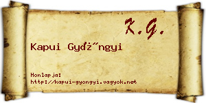 Kapui Gyöngyi névjegykártya