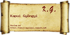 Kapui Gyöngyi névjegykártya
